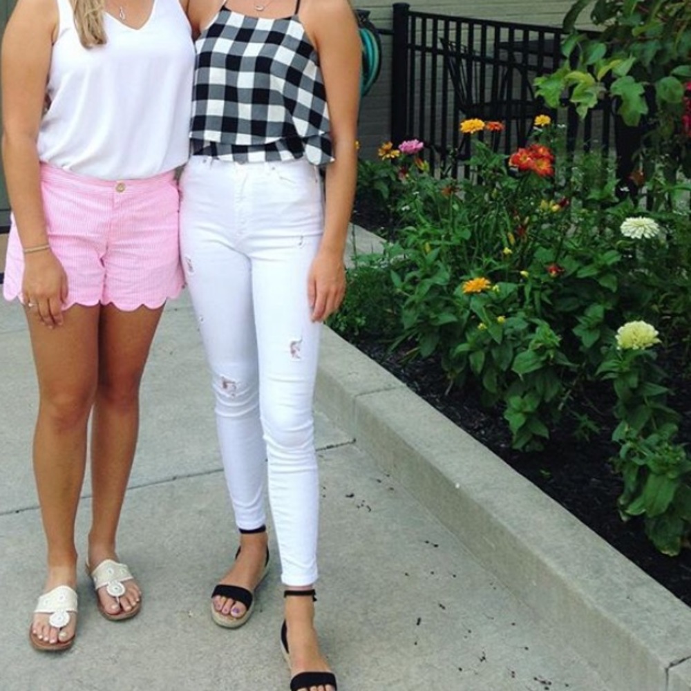 Ruffle Gingham Tank Top